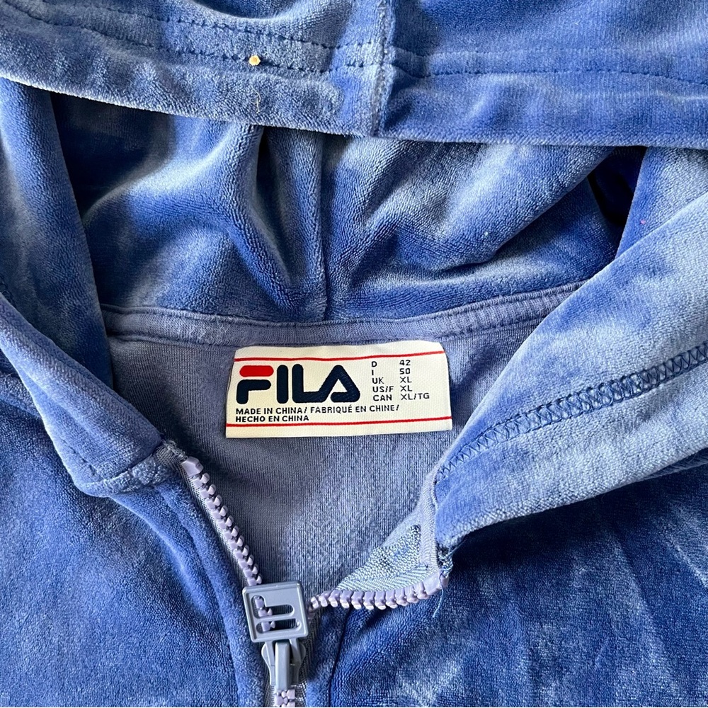 FILA Women’s velour / velvet hoodie / sweatshirt - Picture 6 of 7